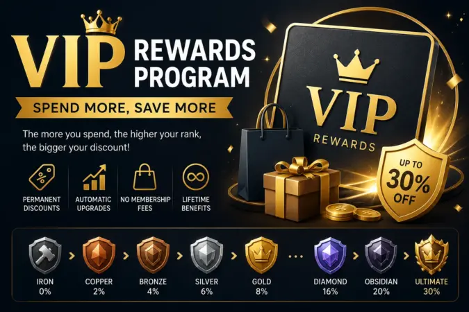 VIP Rank Program: Spend More, Save More (Permanent Discount)
